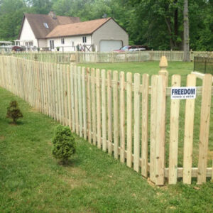 wood picket fence Freedom sign